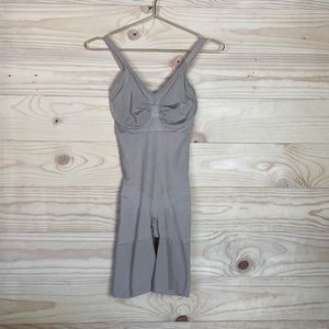 Spanx underwire tan shorts bodysuit